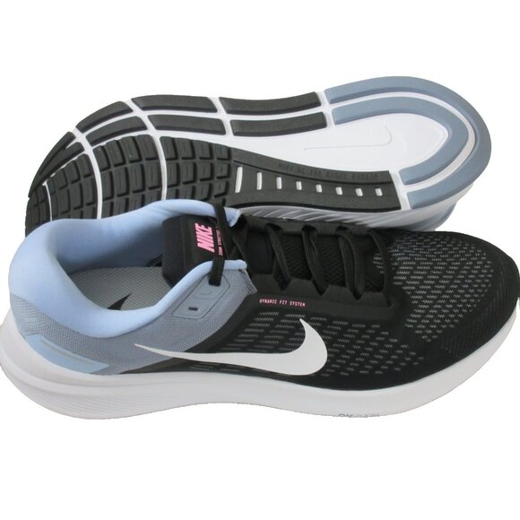 Nike Men's Air Zoom Structure 24 Running Shoes Black White Ashen Slate Sizes NEW - Picture 2 of 5